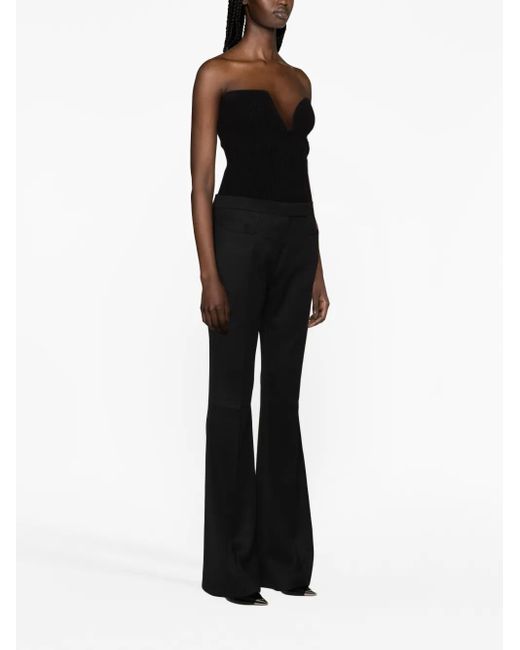 Tom Ford Black High-Waist Wool Flared Trousers