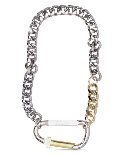 Aries White Column Carabiner Chunky Necklace for men