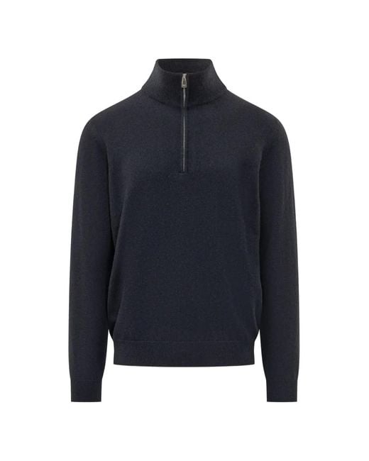 Malo Blue Sergio Quarter-Zip Cashmere Sweater for men