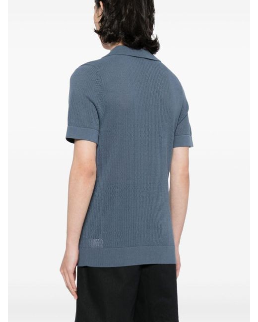 CHE Blue Cable-knit Polo Shirt for men