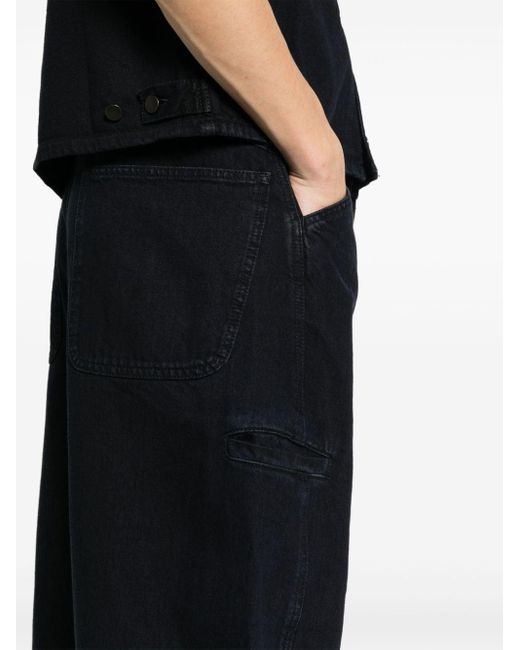 Lemaire Black Twisted Denim Cotton Jeans for men