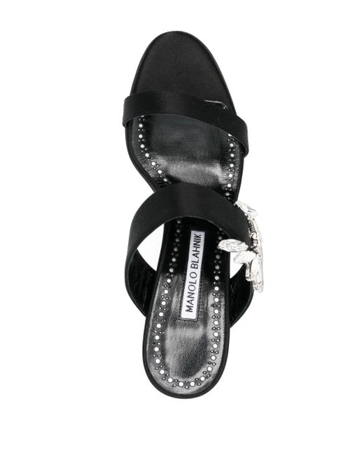 Manolo Blahnik Black 100Mm Chivela Sandals