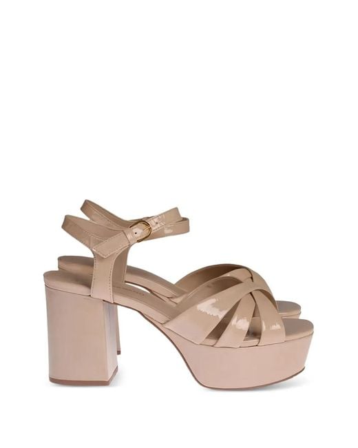 Carrano Pink Criss-Cross Platform Sandals
