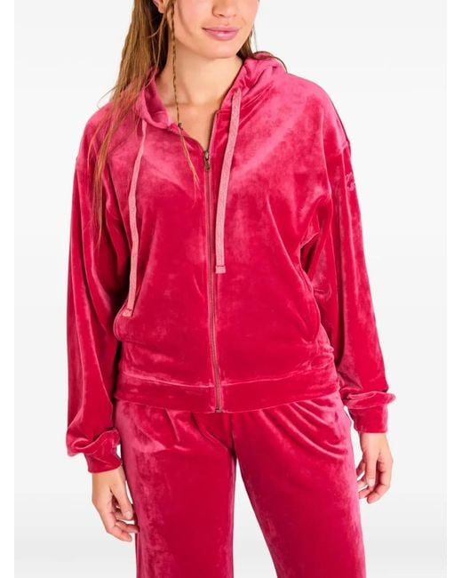 Banana Moon Red Sweat Zippé À Capuche