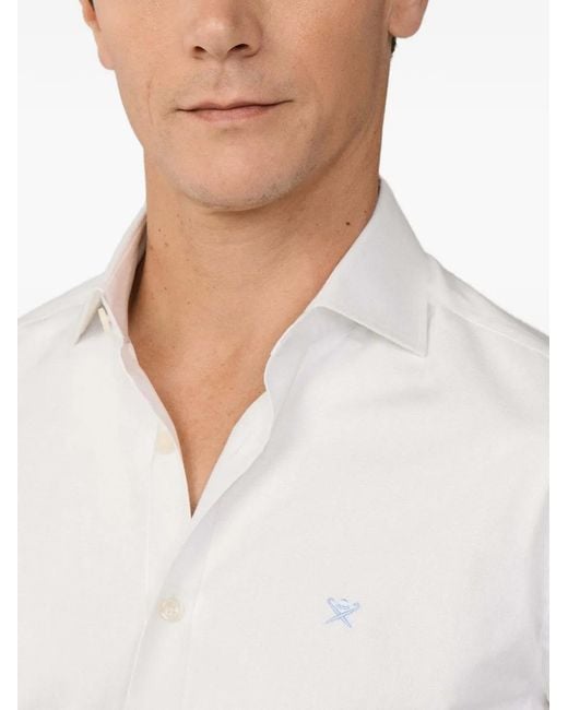 Hackett White Long-Sleeve Buttoned Shirt for men