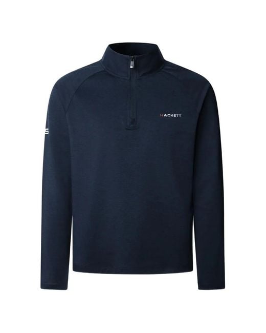 Hackett Blue Long-Sleeved Zipped Sweatshirt for men