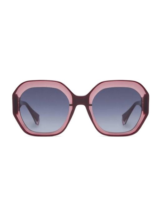 Gigi Studios Blue Geometric-Frame Sunglasses