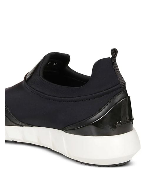 Ferragamo Black Slip-On Leather Sneakers for men