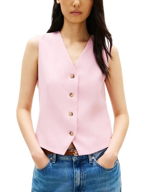 Chaleco Con Botones Tommy Hilfiger de color Pink