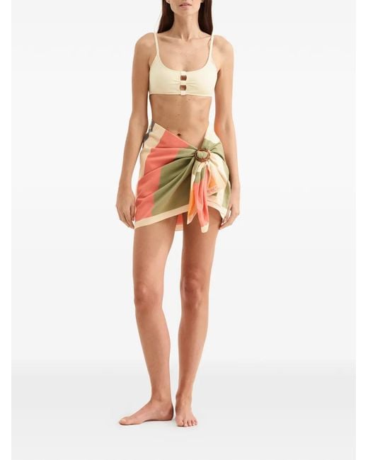 Eres White Croquant Striped Sarong