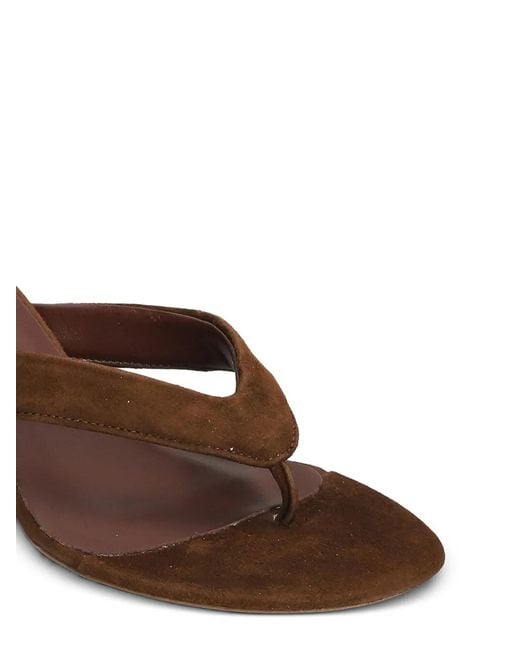 BIANCADI Brown Suede Wedge-Heel Sandals