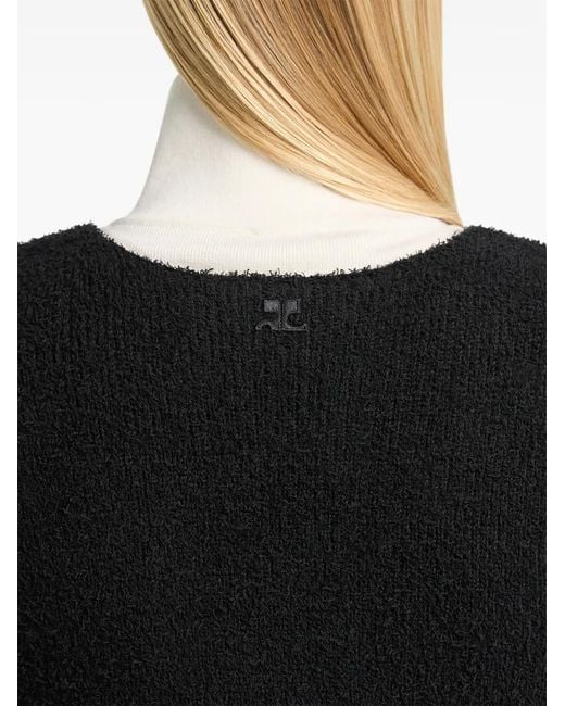 Courreges Black Bouclette-Knit Double-Breasted Jacket
