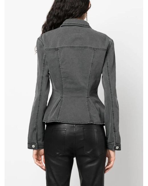 Magda Butrym Black Fluted Denim Jacket