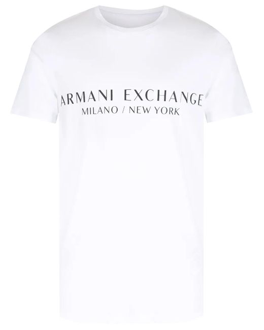 ARMANI EXCHANGE White Milano/new York Slim Fit Tee for men