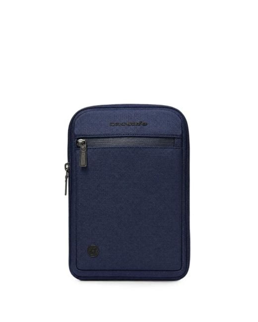 Piquadro Blue Logo-Plaque Zip-Fastening Backpack for men