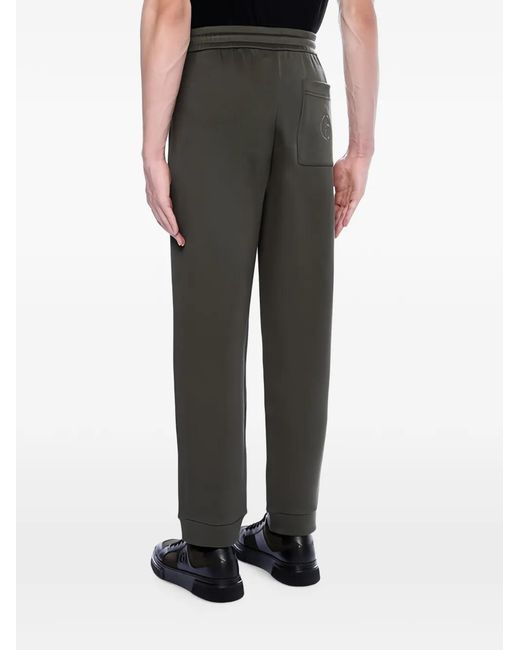 Giorgio Armani Black Drawstring Logo-Patch Track Pants for men