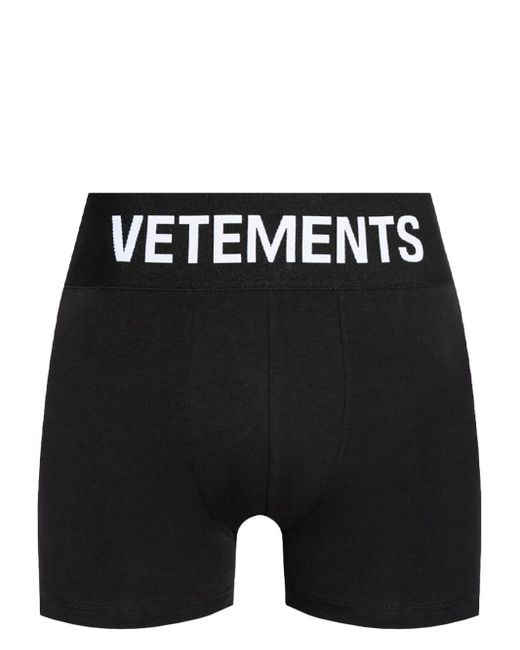 Vetements Black Logo-Waistband Briefs for men