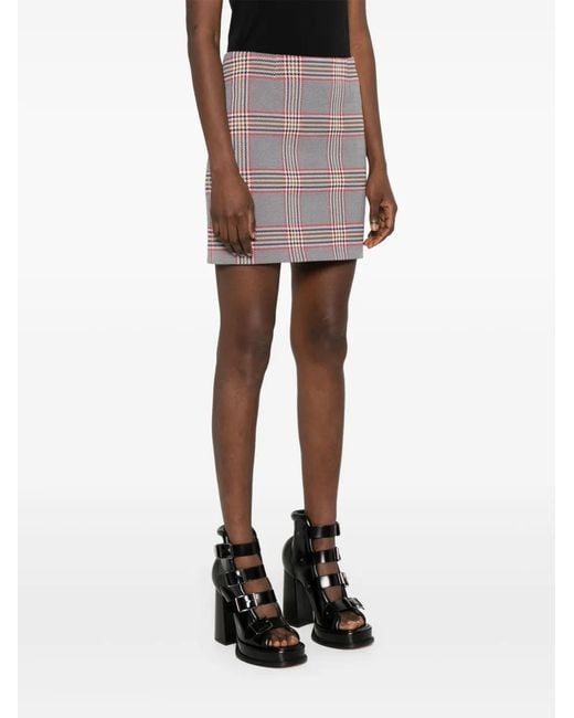 A.M.G Purple Checked Mini Skirt