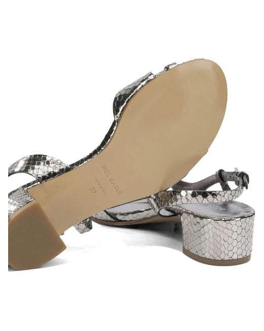 Roberto Del Carlo White Snake-Effect Leather Sandals