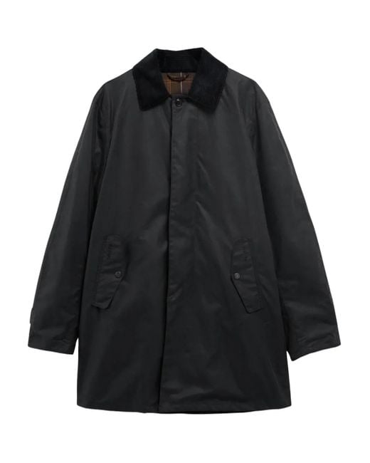Baracuta Black X Barbour Corduroy-Collar Coat for men