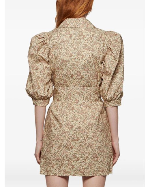 Vestido Casitas con manga farol LHD de color Natural