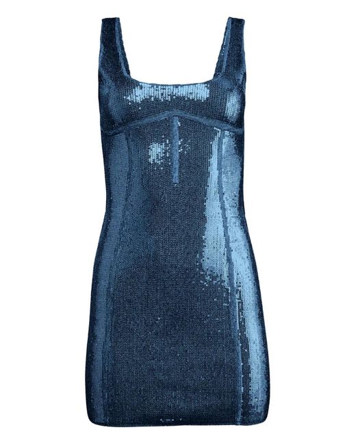 Fleur du Mal Blue Sequin Mini Dress