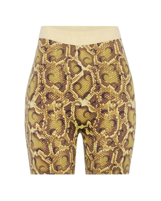 MARINE SERRE Yellow Printed Jersey Shorts