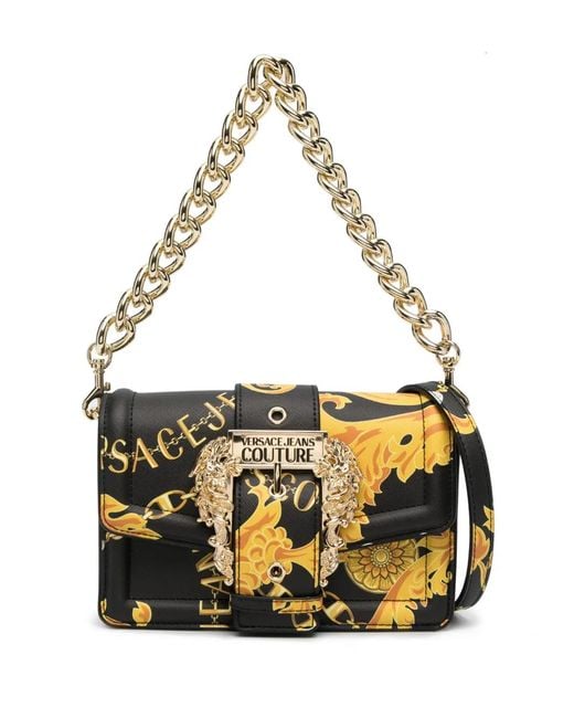 Versace Jeans Couture Metallic Chain Couture Faux-Leather Crossbody Bag