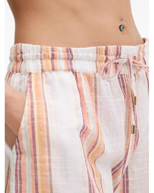 Melissa Odabash Pink Short Rayé À Lien De Resserrage