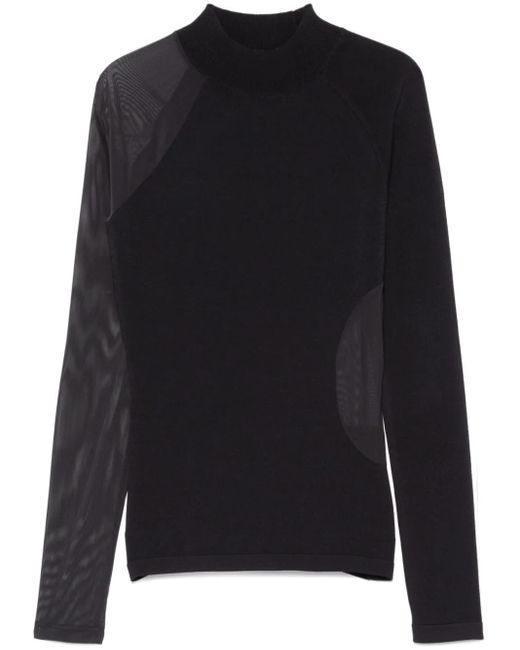 Y-3 Black Mesh-Detailing Top