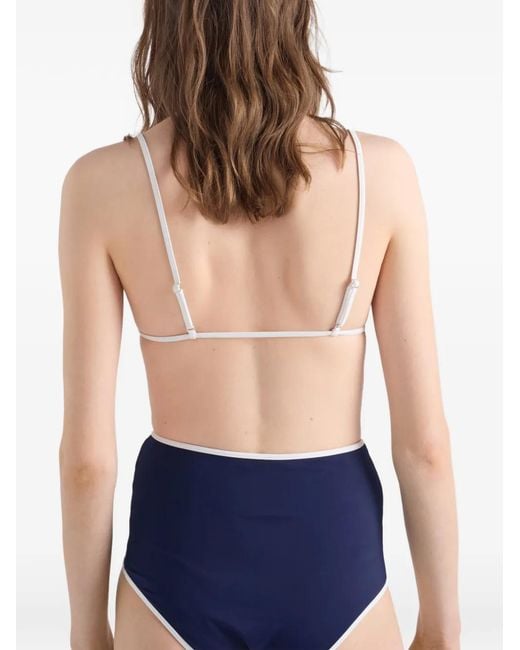 Prada Bikinitop Met Sterprint in het Blue