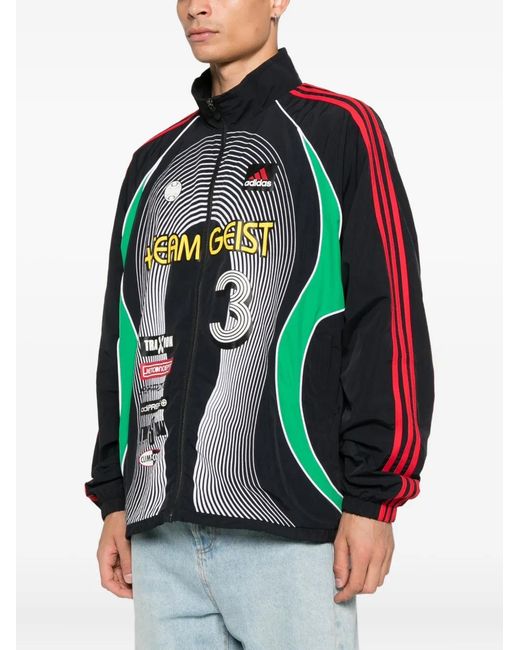 Adidas Green Teamgeist Striped Jacket for men