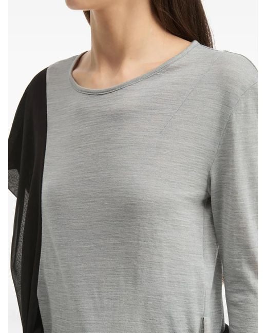 Top A Maniche Lunghe di MM6 by Maison Martin Margiela in Black