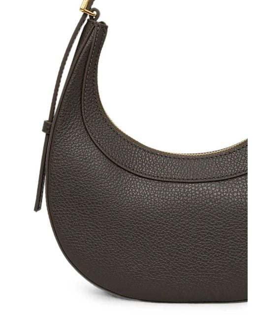 Coccinelle Gray Mini Whisper Leather Shoulder Bag