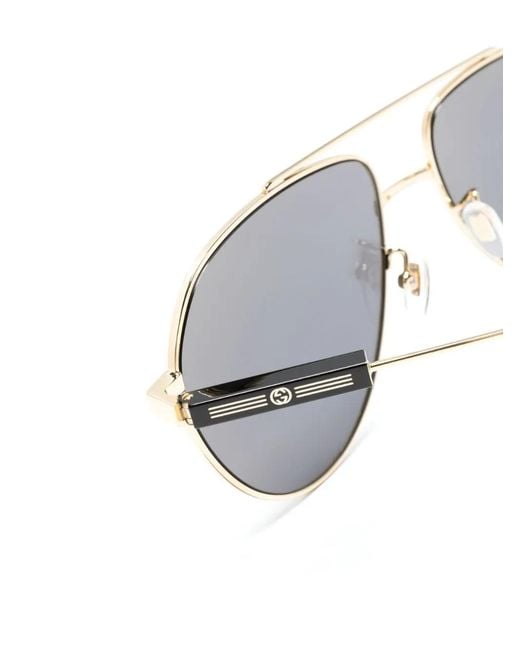 Gucci Natural Interlocking G Pilot-Frame Sunglasses