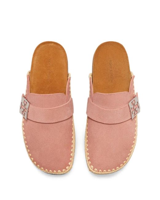 Tory Burch Pink Mules Mellow En Raphia