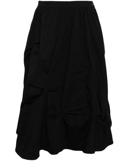 B+ AB Black Gathered Midi Skirt