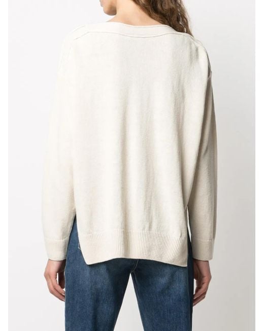 Closed White Boat-Neck Knit Jumper