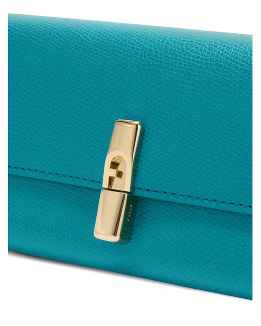 Furla Blue Iride Continental Leather Wallet