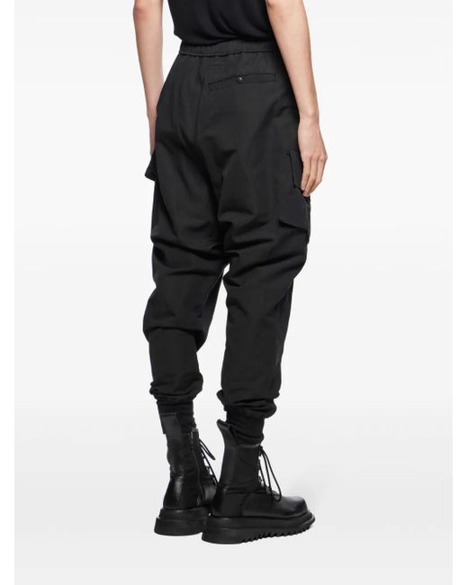 Julius Black Drop-Crotch Cargo Pants for men