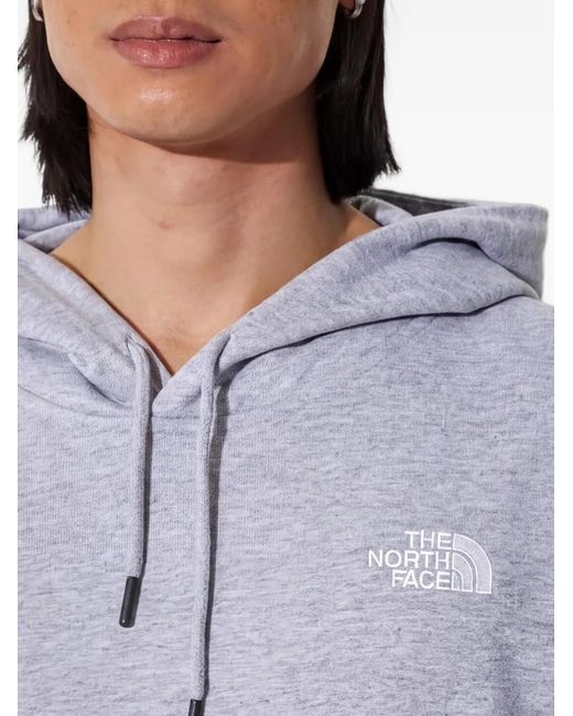 The North Face Gray Essential Logo-Print Cotton Hoodie for men