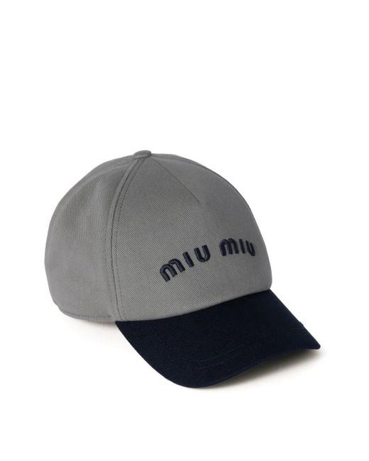 Miu Miu Gray Drill Baseballkappe