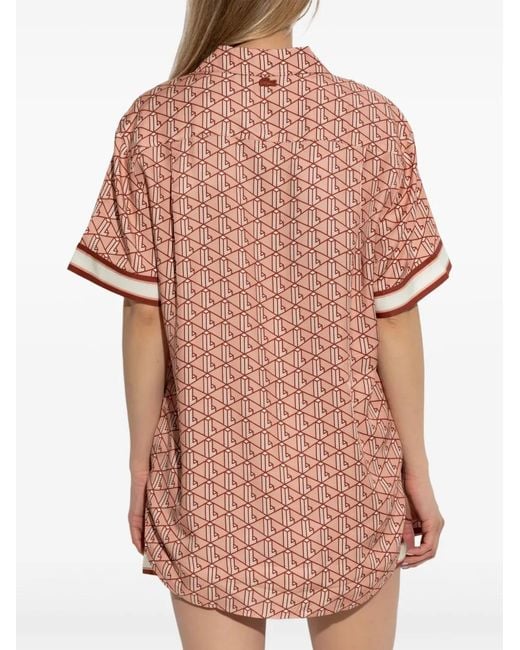 Lacoste Blouse Met Print in het Pink