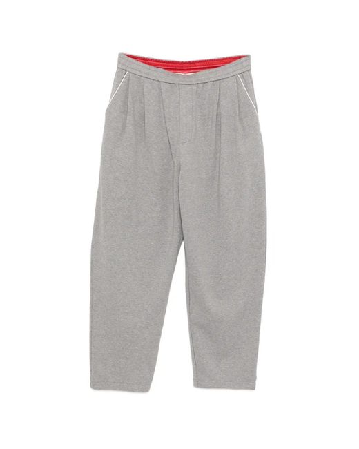 CROQUIS Gray Cotton Drawstring Pants for men
