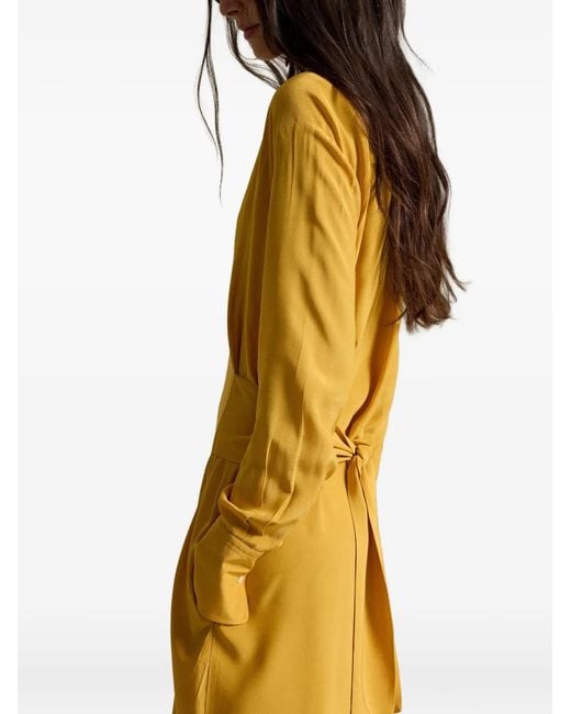 Polo Ralph Lauren Yellow Elouise Tie-Waist Long-Sleeve Dress