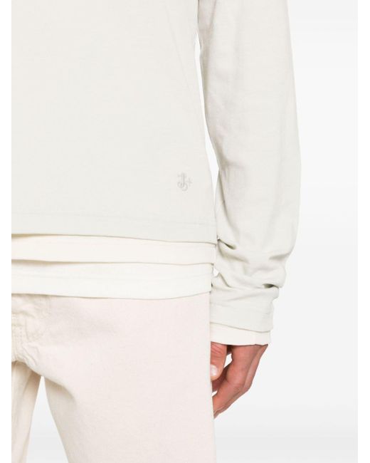 T-shirt en coton à design superposé Jil Sander pour homme en coloris White