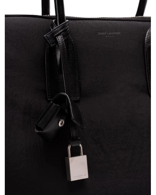 Saint Laurent Black Leather Duffle Bag for men