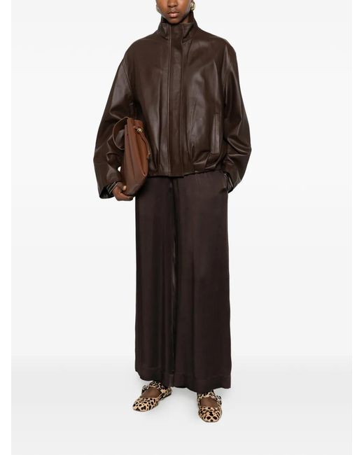 Arma Brown Dahila Funnel-Neck Jacket
