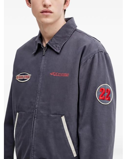Dickies Blue Nashport Patch-Detailed Contrast Canvas Jacket for men