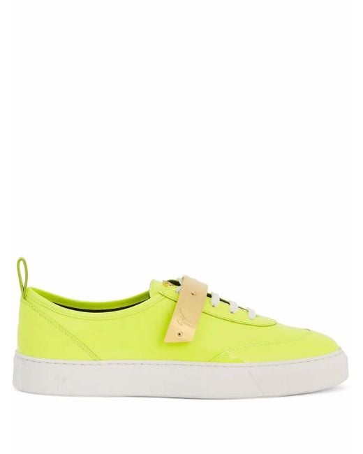Giuseppe Zanotti Yellow Zenas Low-Top Sneakers